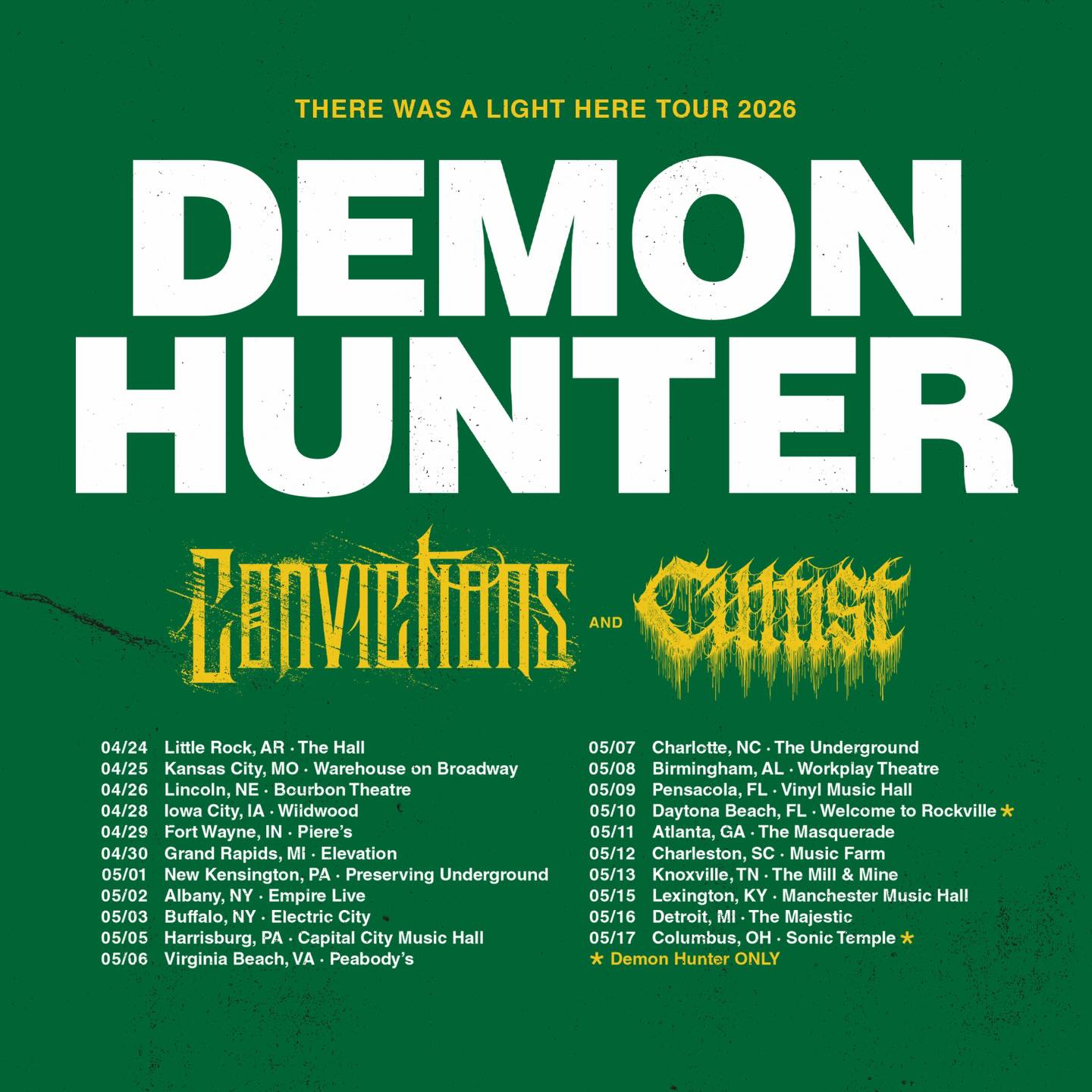 Cultist There Was A Light Here Tour Poster 2026